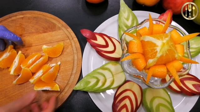 ФРУКТОВАЯ НАРЕЗКА на праздничный стол. Фруктовая тарелка на новый год..