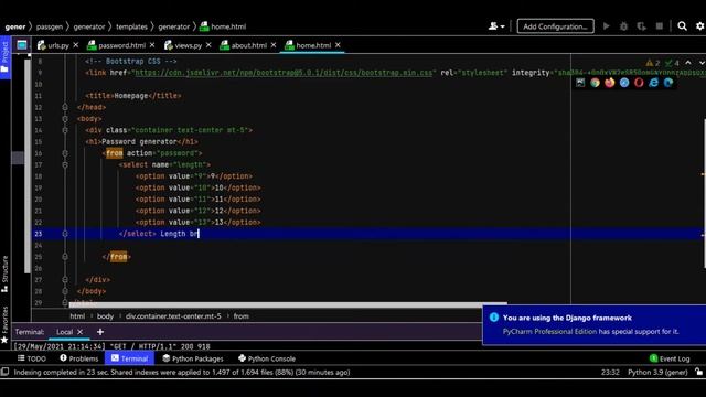 Django Password Generator Project Tutorial