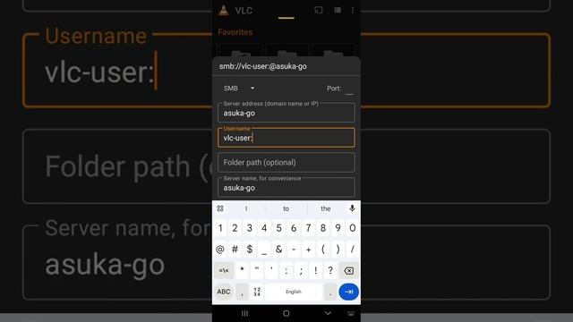 How to enter VLC for Android 3.5 credentials for SMB share folders user name / password смотреть онлайн