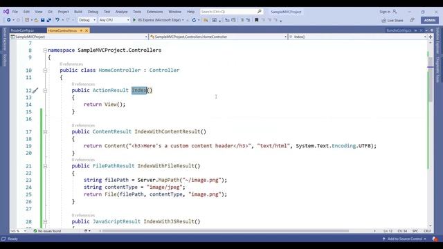 What is action in MVC | Types of Action Results in MVC | MVC tutorial for Beginners in .NET C#