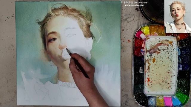 훈이 참고자료/Watercolor portrait painting смотреть онлайн