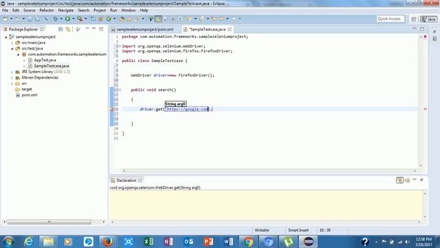 selenium maven sample  project-quick setup