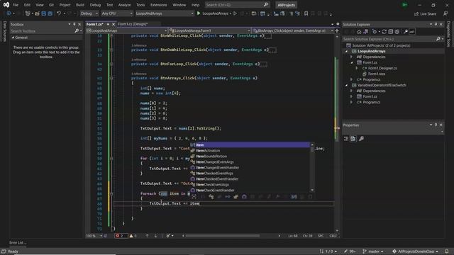 C# - Arrays with a foreach loop смотреть онлайн