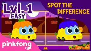Halloween Baby Car | Spot the Difference | Halloween Songs | Pinkfong Songs for Children