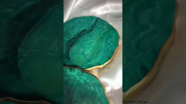 Малахит техника ResinArt подстаканник из эпоксидной смолы смотреть онлайн