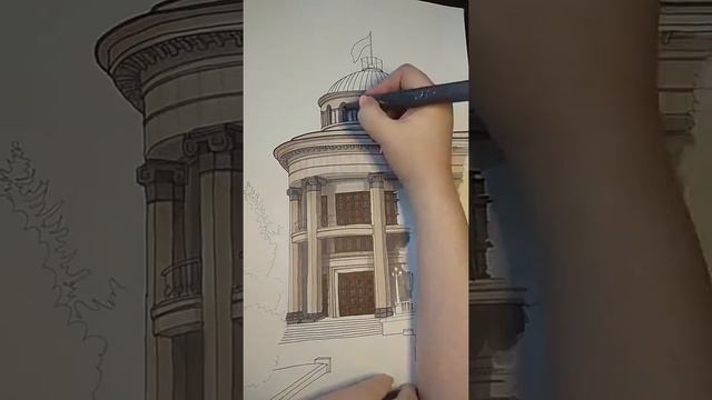 Рисунок маркерами, городской скетч, Алма-Ата смотреть онлайн