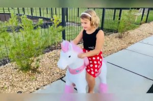 Pink unicorn PonyCycle ride on horse toy review