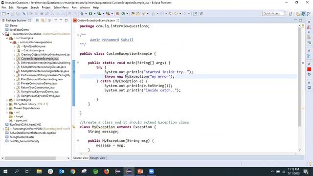 How To Write a Custom Exception in Java ? | User Defined Exception in Java