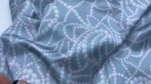 Шелк бирюзового цвета с принтом  жемчужная нить  46461