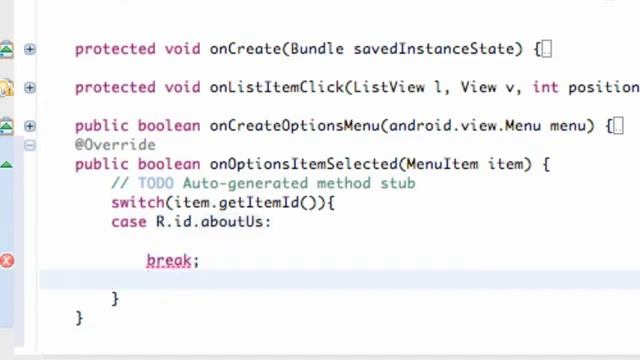 Android Application Development Tutorial   052   Making MenuItems do something