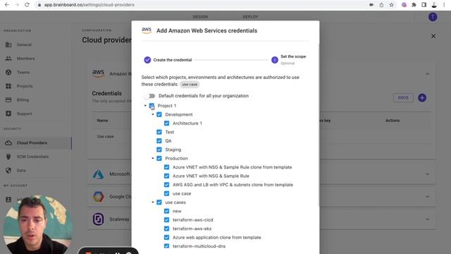 ☁️ ⚙️ Managing Cloud Credentials in Brainboard