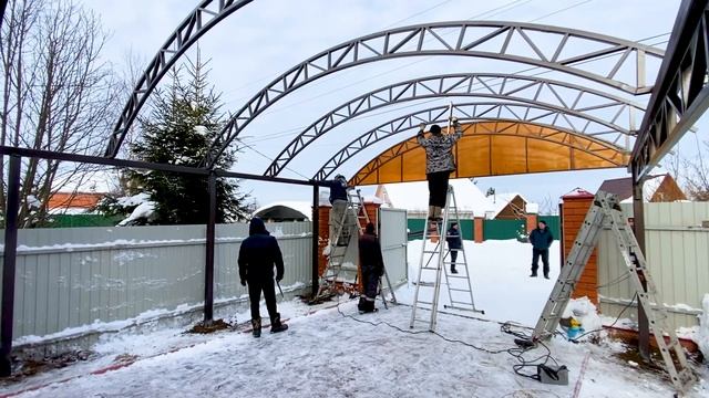 Навес из поликарбоната для машины | Навесы из поликарбоната Спецкаркас смотреть онлайн