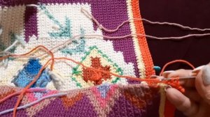 Вязание крючком. Пальто в стиле бохо- этно.МК,ч 3.Вяжем рукав, соединяем с проймой и соединяем швы.