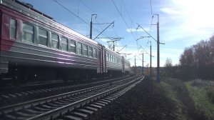 Электропоезд ЭР2Т-7157 перегон Крёкшино - Толстопальцево
