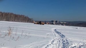 Иркутск. Залив Топка. Подготовка автостоянки для участников и гостей "Лыжни России 2023"