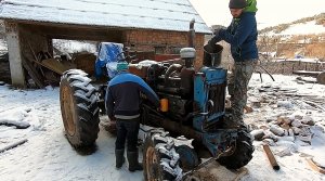 Стоял 2 года. Холодный запуск дизельного трактора мощностью 60 л.с.