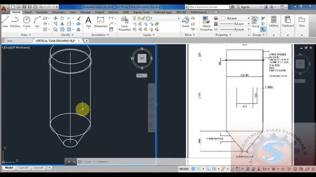 VERTICAL TANK DRAWING || AUTO-CAD ISOMETRIC PRACTICE DRAWING || BASIC TUTORIAL FOR BEGINNERS #120 смотреть онлайн
