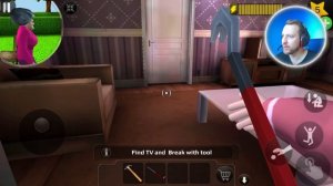 Как пройти игру Scary Teacher 3D 3 уровень с телевизором