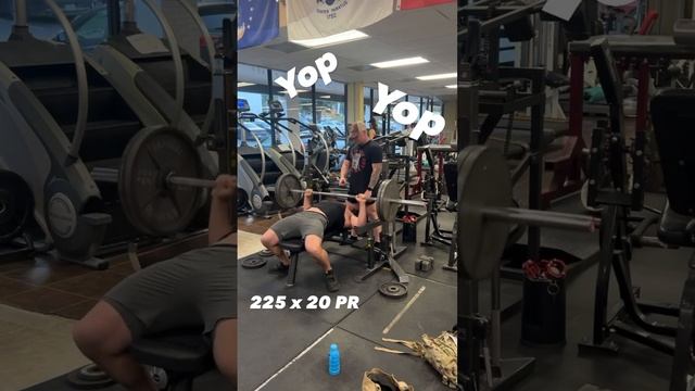 Down to 225 lbs bodyweight TnG Bench PR 225lbs x 20 FULL ROM Raw