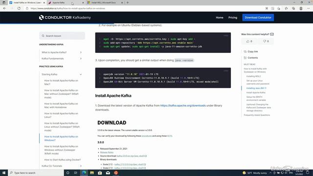 2.8_Windows WSL2_ Download Kafka and PATH setup - Starting Kafka смотреть онлайн