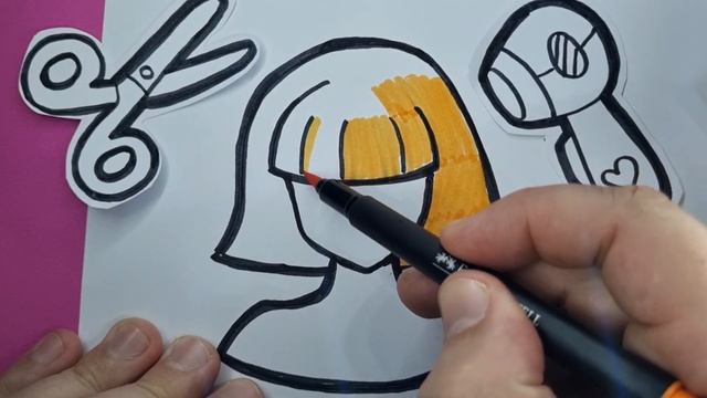 Drawing Red Hair Cut and Accessories | MakeUp | diseño de cabello | dessiner les cheveux смотреть онлайн