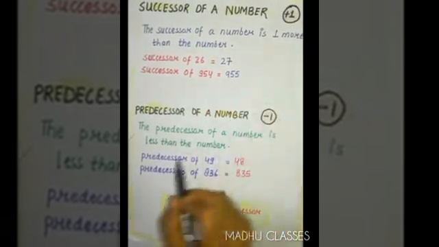 Successors and Predecessors of a number MadhuClasses смотреть онлайн