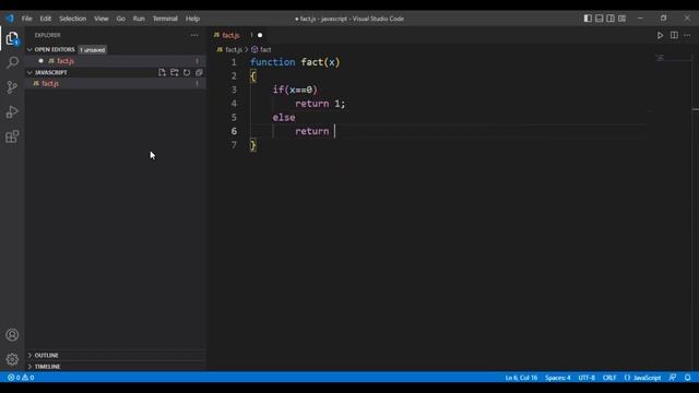 HOW TO FIND FACTORIAL USING RECURSIVE FUNCTION IN JAVASCRIPT