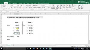 Calculating NPV using Excel