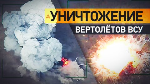 ВС РФ уничтожили украинские вертолёты на территории ДНР — видео