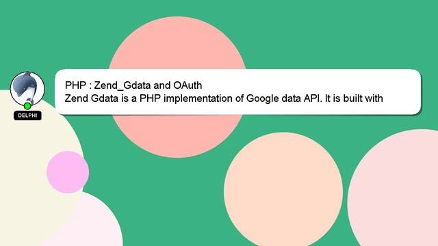 PHP : Zend_Gdata and OAuth смотреть онлайн