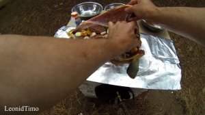 Как приготовить РЫБУ на УГЛЯХ в фольге ? Готовим на природе. Leonid Timo