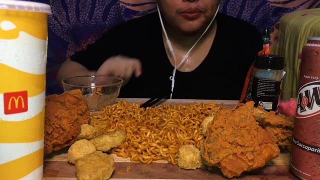 ASMR MUKBANG INDONESIA | Samyang Double Spicy, Chicken Spicy McD, McNugget | Mantappss gengsssss