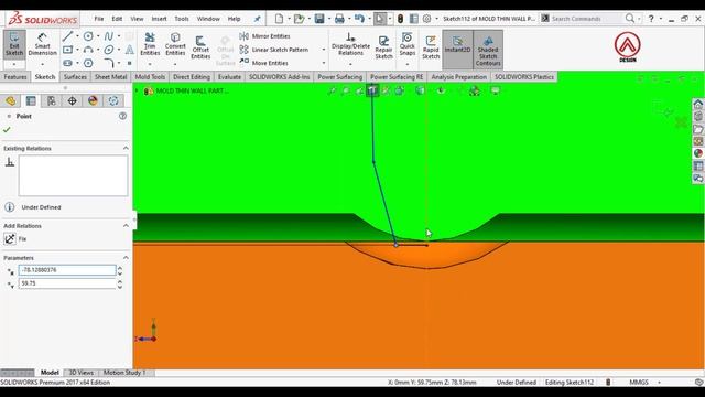 SOLIDWORKS Mold Design - Complete Mold Design - Thin wall 2/3