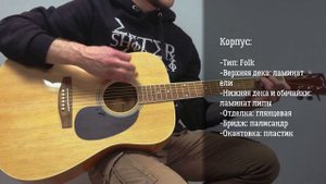 Бюджетная акустическая гитара, дредноут, HOMAGE LF-4110 N. Демо