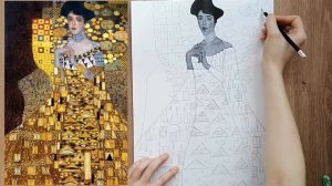 Густав Климт. Рисуем картину  Золотая Адель. ГРАФИКА