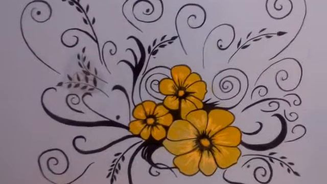 Рисунок на стене цветы часть 2 (вот что получилось) смотреть онлайн