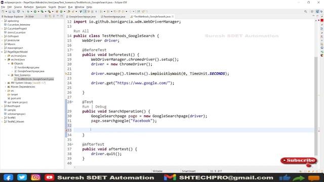 Page Object Model pattern with TestNG Framework | End to End Test Automation Project Selenium