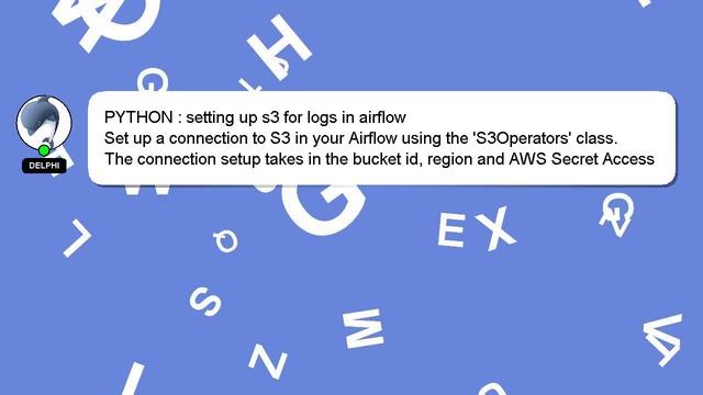 PYTHON : setting up s3 for logs in airflow смотреть онлайн