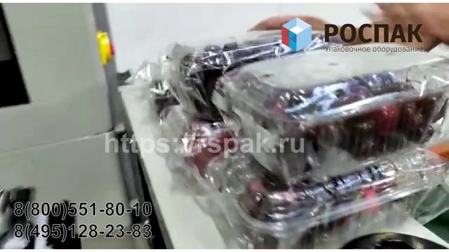 Горизонтальная упаковочная машина. Упаковка фруктов и ягод