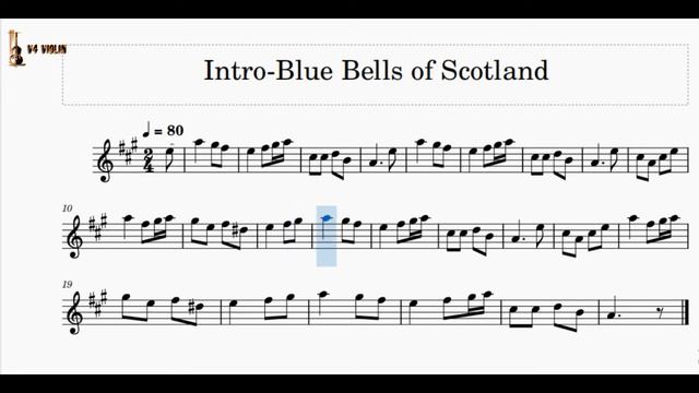 Intro-Blue Bells of Scotland-Violin l Metronome 60/80/100/120 BPM #Honeyman Tutor l V4 Violin смотреть онлайн
