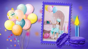 "Счастливый День рождения". Фотозаменяемый проект для Poshow Producer + переходы + скрап-набор