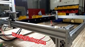 CNC Y axis test Running 2 Stepper motors (NEMA17)  on one TB6600 Driver