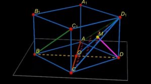 Правильная четырёхугольная призма.  Найдите расстояние между скрещивающимися прямыми.