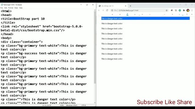 Bootstrap part 13 | How to set text background color using bootstrap | #background #color