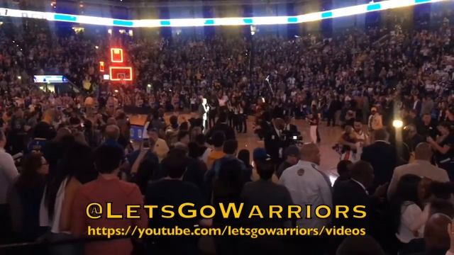 Oracle postgame confetti + start of Kerr thank-you speech for 47 seasons, Warriors (56-24) смотреть онлайн