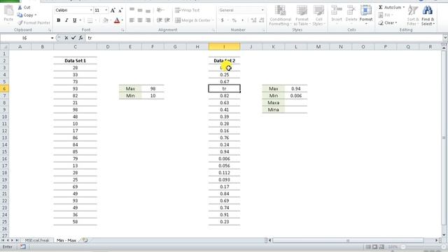 Excel Functions : Min, Max, MinA and MaxA by Excel Freak | Video 4