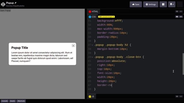 How to Create Responsive Popup Box using HTML, CSS & JavaScript