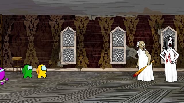 AMONG US vs. GRANNY, GRANDPA and Crazy SLENDRINA | Toonz Funny Animation смотреть онлайн