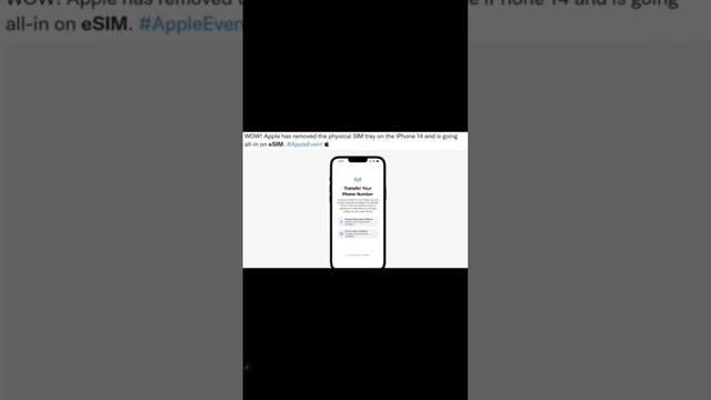 eSIM In all iPhone 14 US Models , No Physical Sim Tray Card