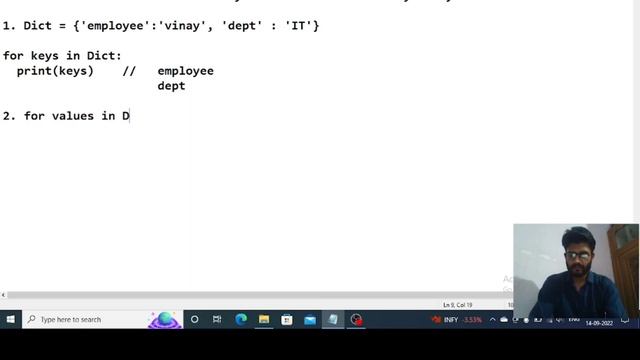 Different methods to iterate dictionary in python | methods like keys,values and items #python